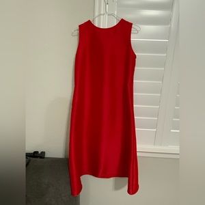 Red Shift Dress with Bow on the back